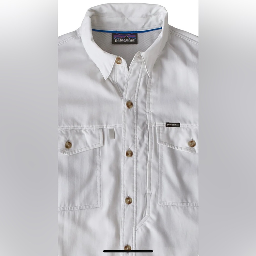 SPF Patagonia Sol Patrol II Shirt White Lightweight Button Up XXL - Picture 2 of 16
